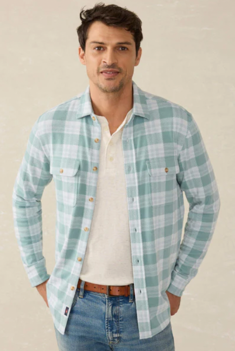 FAHERTY Mens Legend Sweater Shirt West Palm Plaid WPA