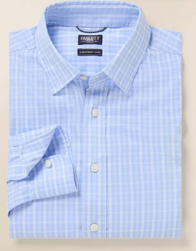 FAHERTY Mens The Movement Shirt Sky Shore Plaid YHO