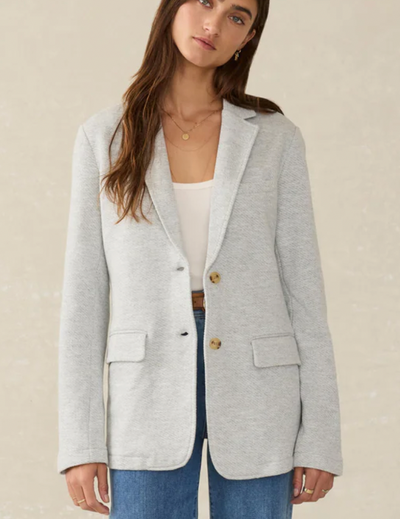 FAHERTY Womens Inlet Knit Blazer Heather Grey HGY