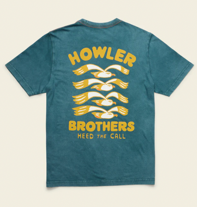 HOWLER BROS Mens Cotton T-Shirt Flocka Seagulls/Storm