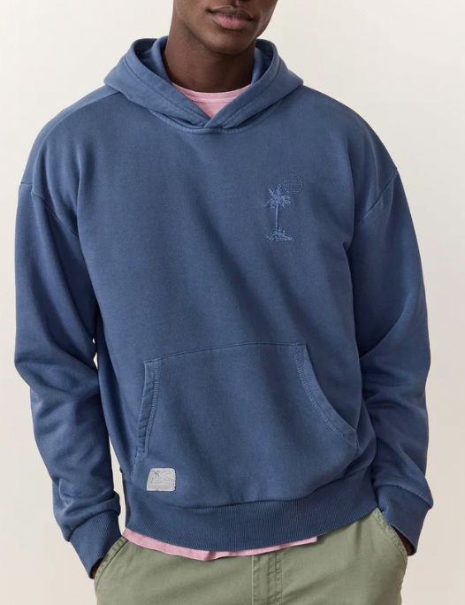 MARINE LAYER Mens Relaxed Cloud 9 Fleece Hoodie Vintage Indigo