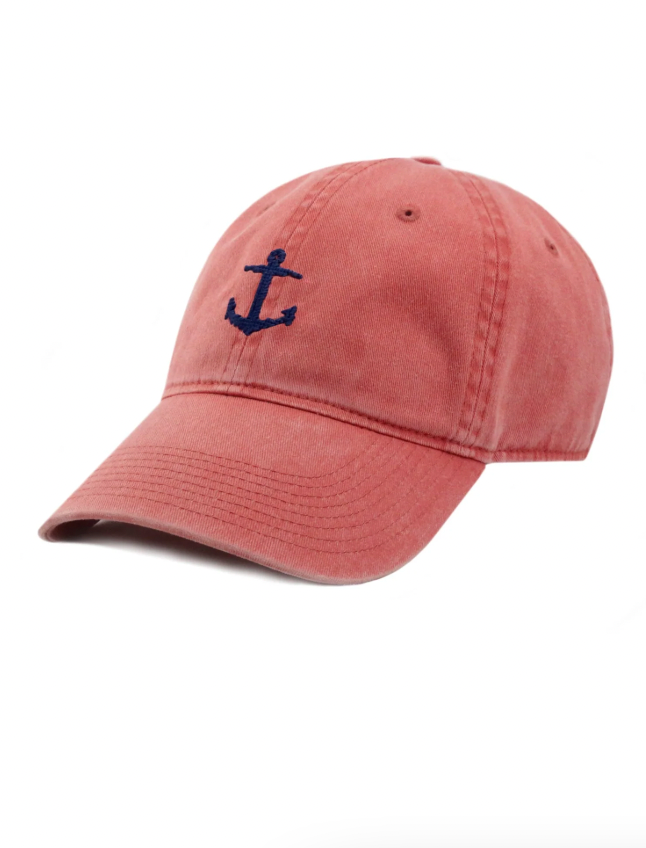 SMATHERS Needlepoint Ball Cap Anchor Nantucket Red