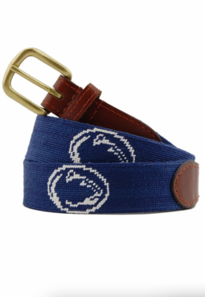 SMATHERS Needlepoint Belt Penn State Navy