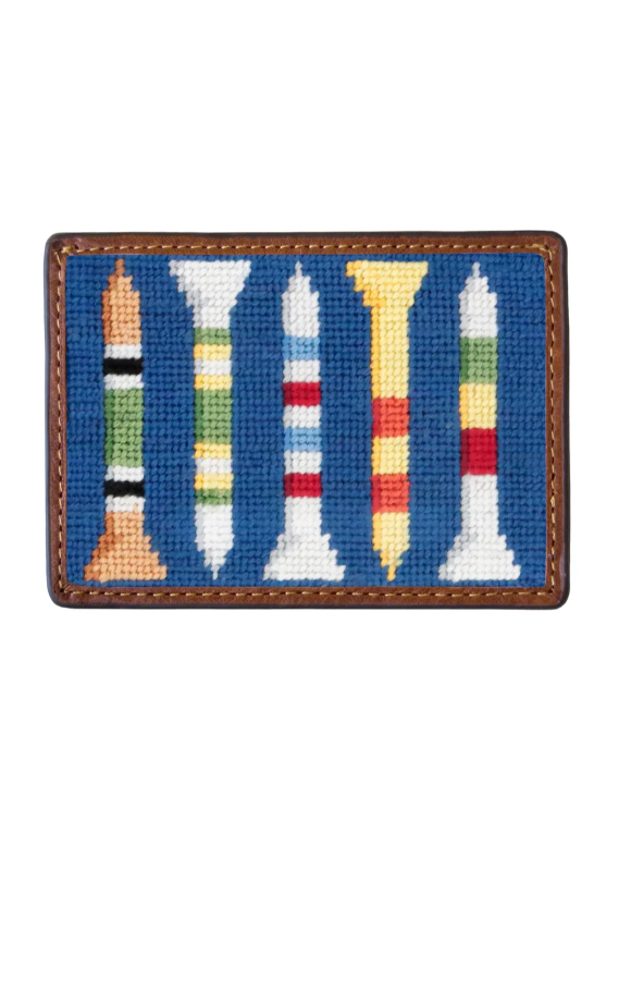 SMATHERS Needlepoint Credit Card Wallet Golf Tees