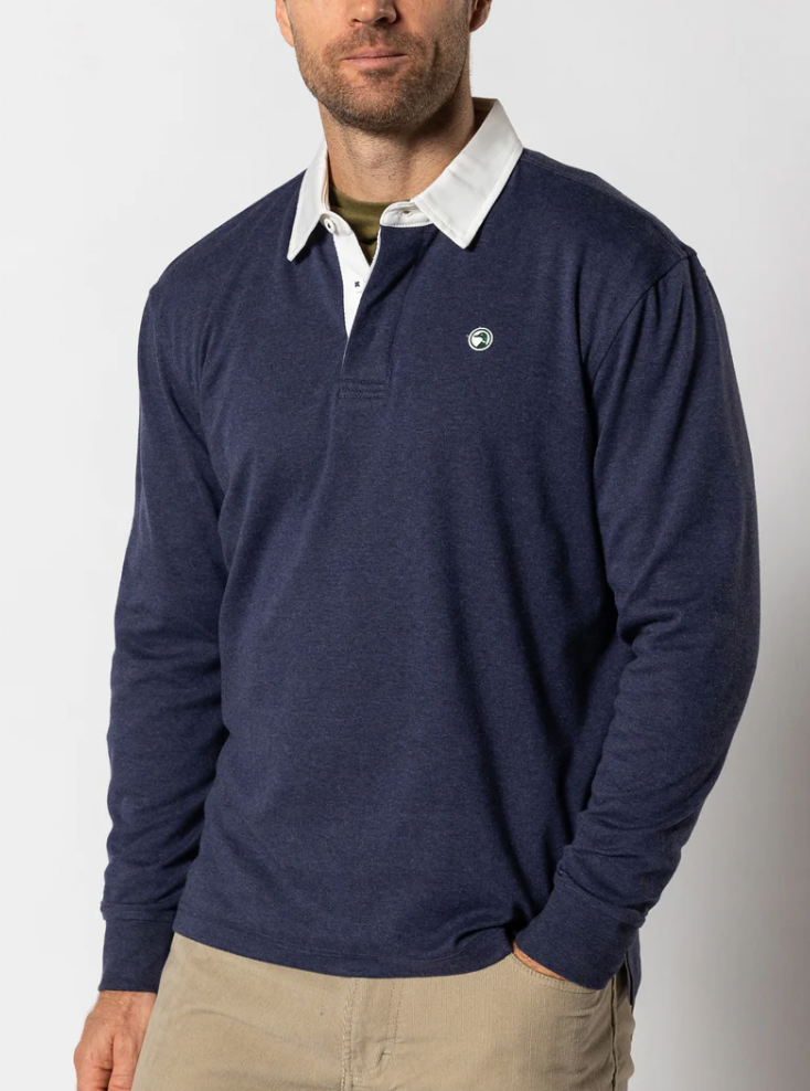 Men's LS Legacy Heathered Rugby Shirt