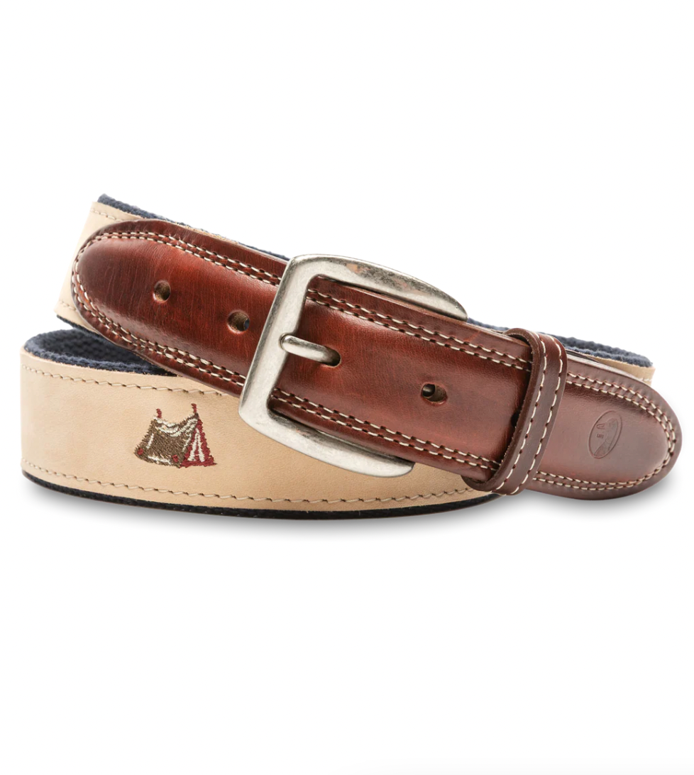 Nubuck Leather Embroidered Belt
