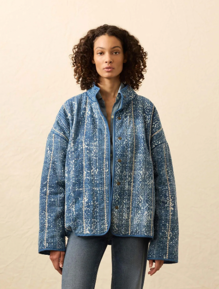 Women's Indigo Quilted Patchwork Jacket