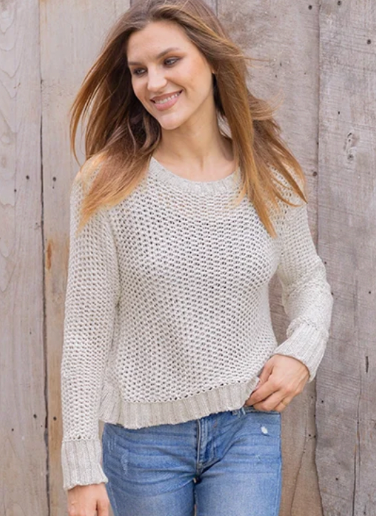 Women's Maura Crop Marled Chunky  Sweater