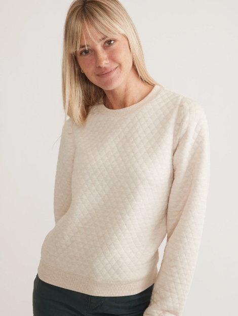 Women's Corbet Quilted Puff Sleeve Crewneck