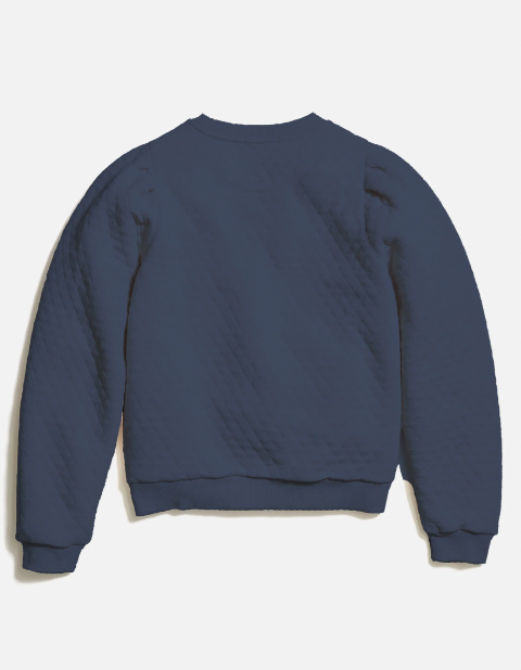 Women's Corbet Quilted Puff Sleeve Crewneck