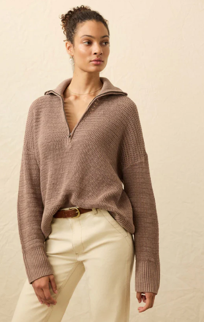 Women's Miramar Linen Sunflower Quarter Zip