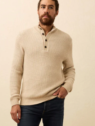 Men's Quarter Button Sweater