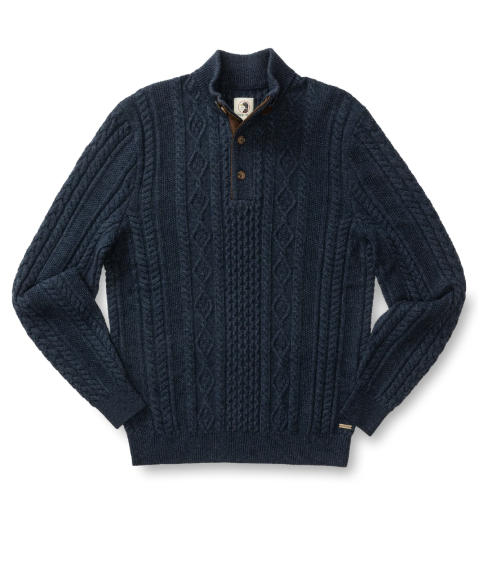 Men's Haines 1/4 Zip Cable Knit Sweater