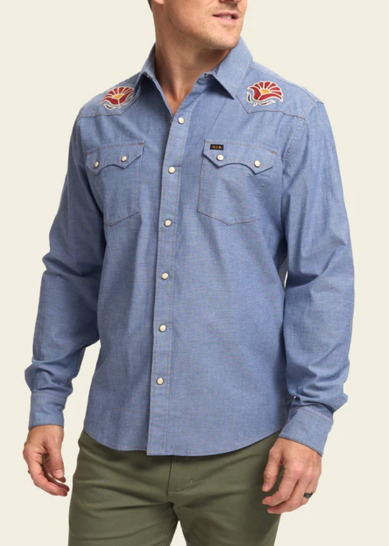 HOWLER BROS Men's Crosscut Deluxe Snapshirt Fresh Blooms