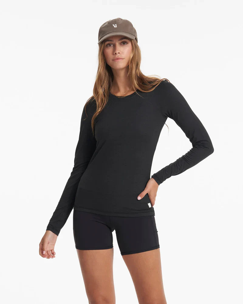 VUORI Women's L/S Lux Crew Black Heather