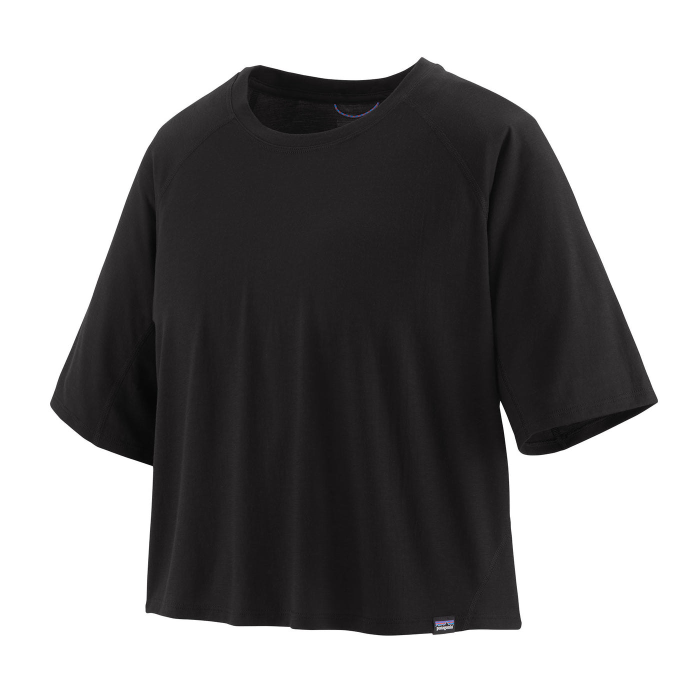 PATAGONIA Women's Short-Sleeved Capilene Cool Trail Cropped Shirt Black BLK