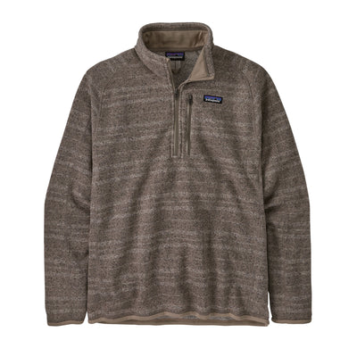 PATAGONIA Men's Better Sweater 1/4 Zip Vinyl Stripe Seabird Grey VLSG