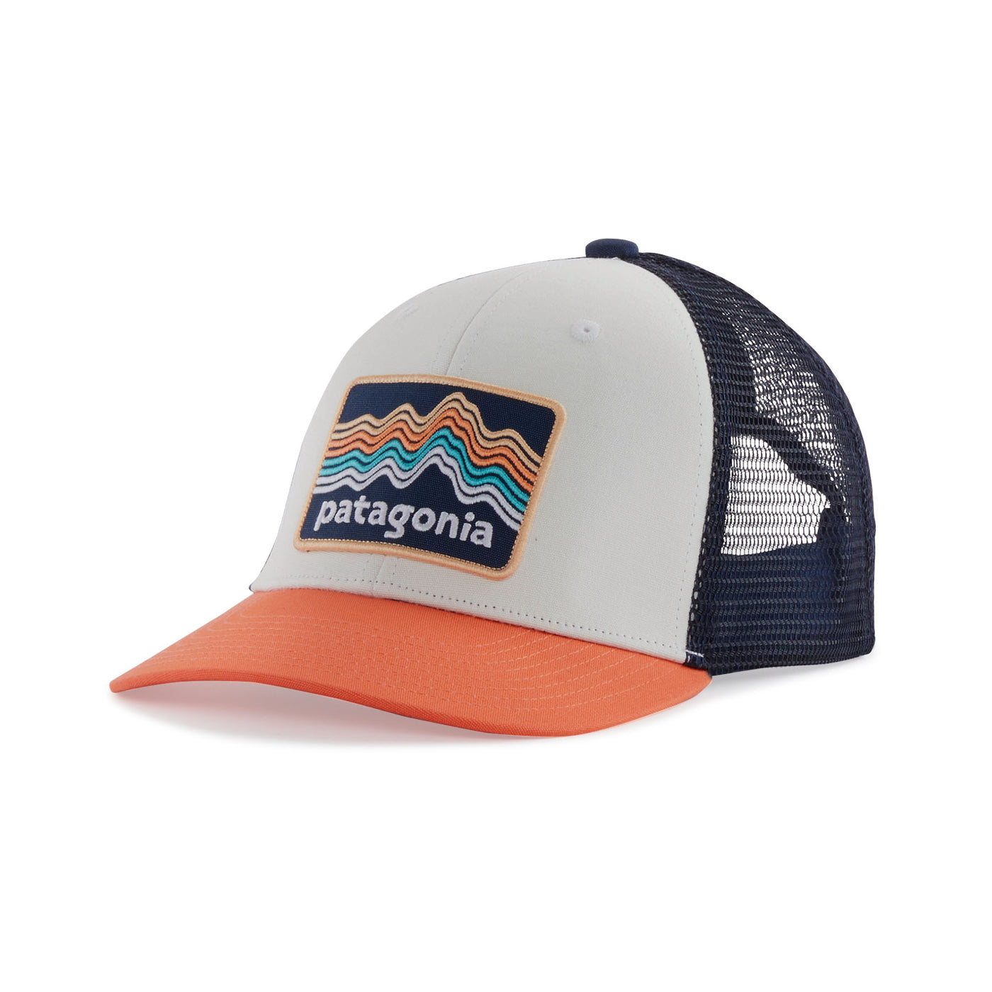 PATAGONIA Kids' Trucker Hat Ridge Rise Stripe Coho Coral RSCO