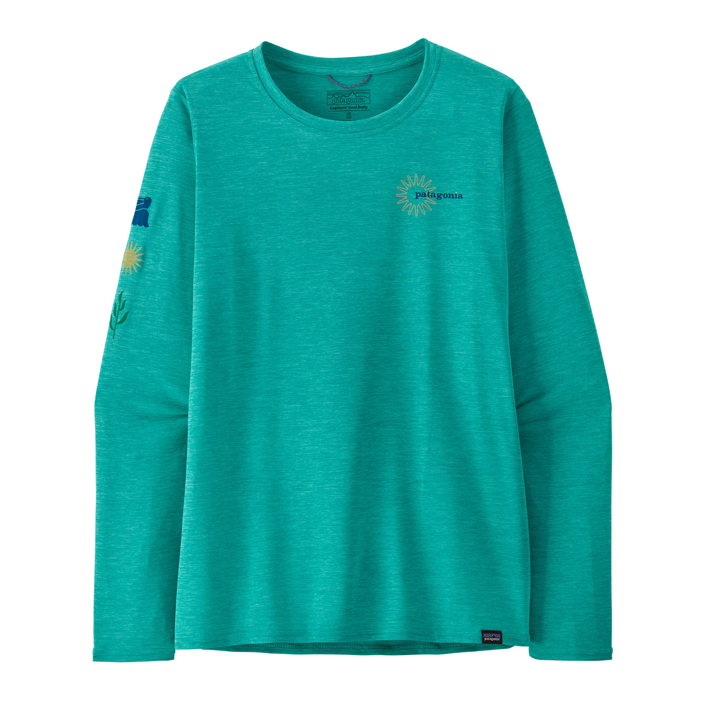 PATAGONIA Women's Long-Sleeved Capilene Cool Daily Graphic Shirt - Waters Channel Islands ubtidal Blue X-Dye CSLX / S