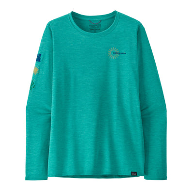 PATAGONIA Women's Long-Sleeved Capilene Cool Daily Graphic Shirt - Waters Channel Islands ubtidal Blue X-Dye CSLX / S