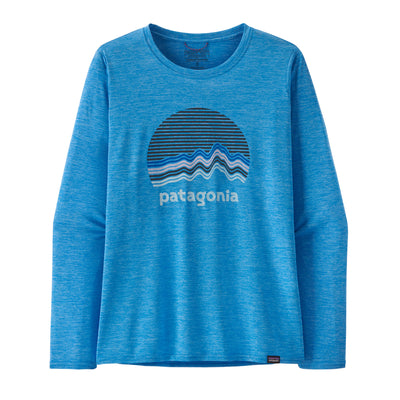 PATAGONIA Women's Long-Sleeved Capilene Cool Daily Graphic Shirt Ridge Rise oonlight Vessel Blue X-Dye RVLX / M