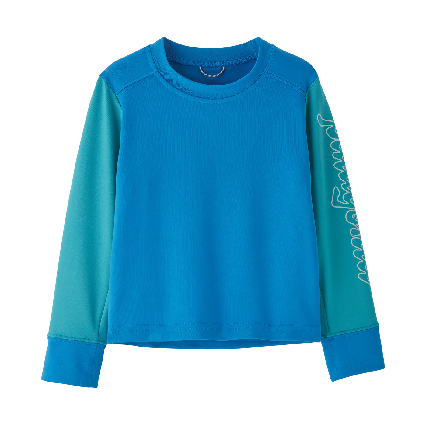 PATAGONIA Baby Long-Sleeved Capilene Silkweight T-Shirt Fitz Script Vessel Blue FZVL