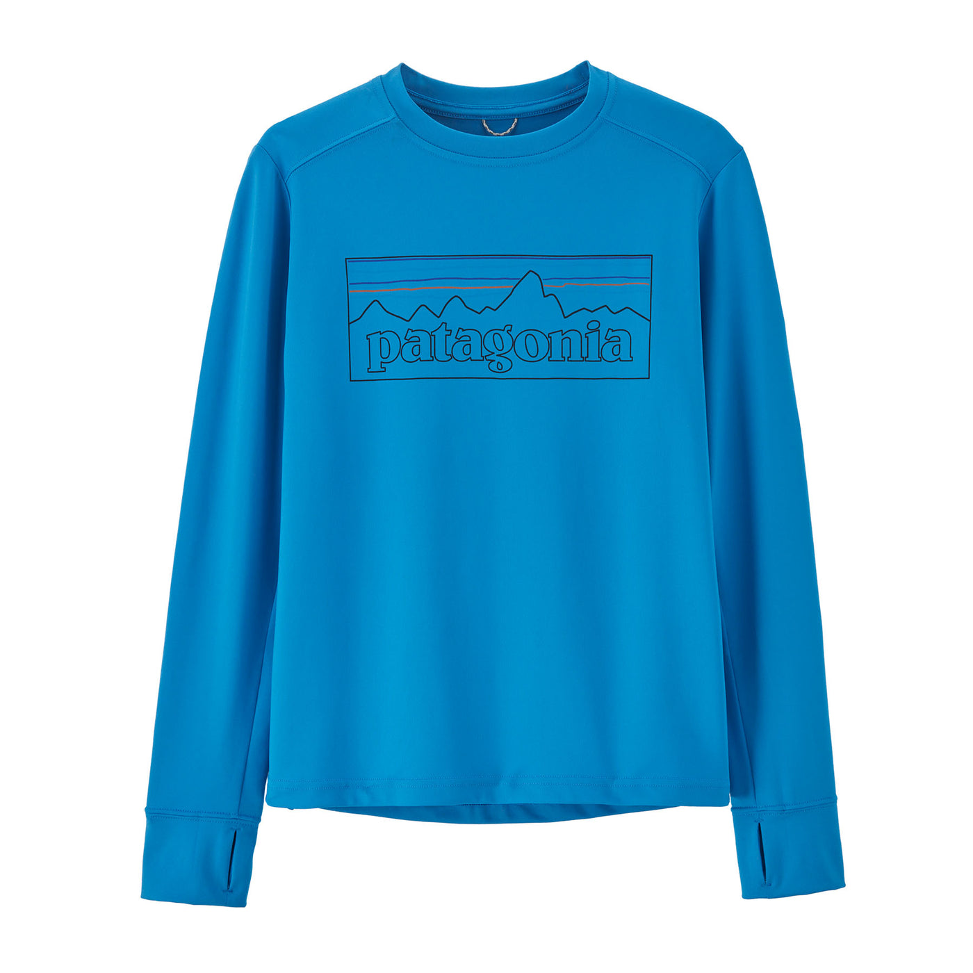PATAGONIA Kids' Long-Sleeved Capilene Silkweight T-Shirt P-6 Outline Vessel Blue POLV