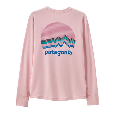 PATAGONIA Kids' Long-Sleeved Capilene Silkweight T-Shirt Ridge Rise Moonlight Peaceful Pink RMPL