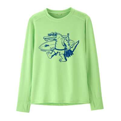 PATAGONIA Kids' Long-Sleeved Capilene Silkweight T-Shirt Water People Gator alamander Green WPSA / S