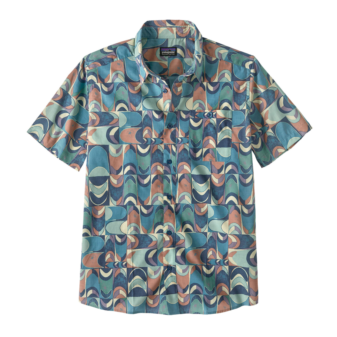 PATAGONIA Mens Go-To Shirt Swallowtail Geo Still Blue SLGS