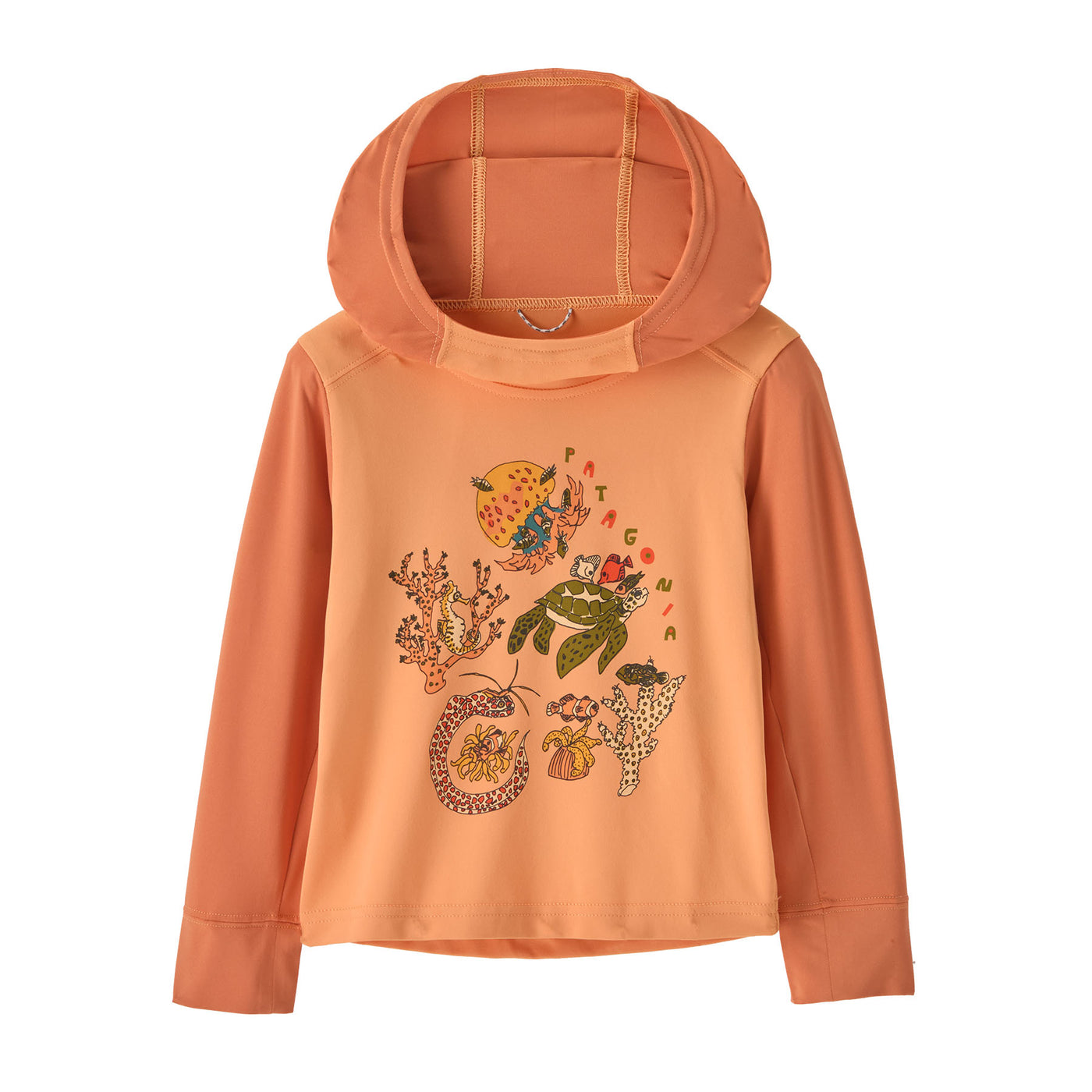 PATAGONIA Baby Capilene Silkweight Hoody Coral Community Heirloom Peach COHM