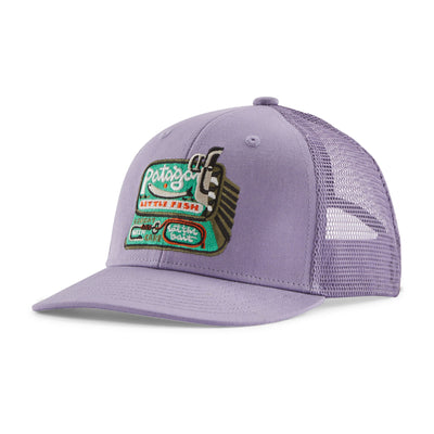 PATAGONIA Kids Trucker Hat Little Fish Concrete Purple LFCO