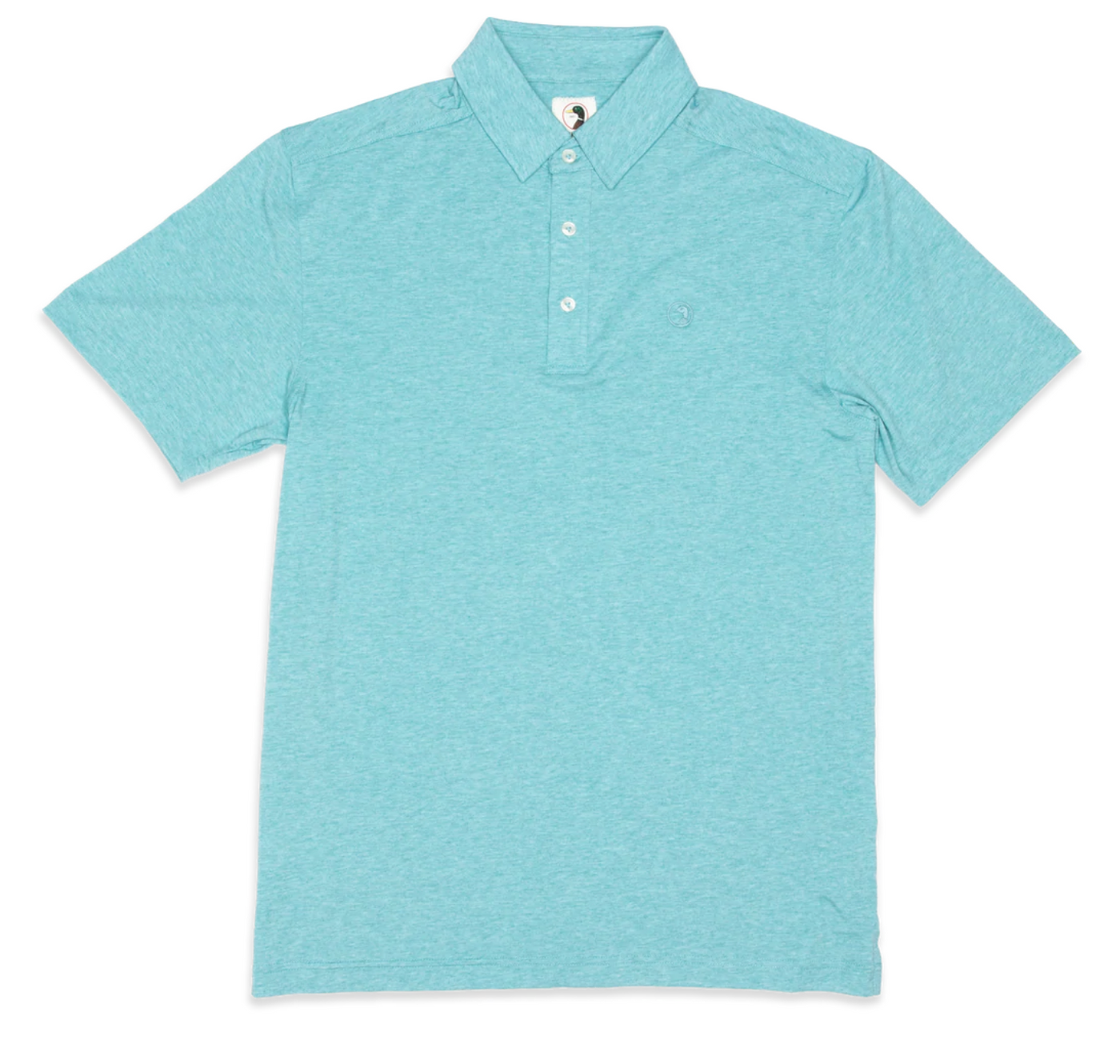 DUCK HEAD Men's SS Hayes Performance Polo Surf Blue Heather