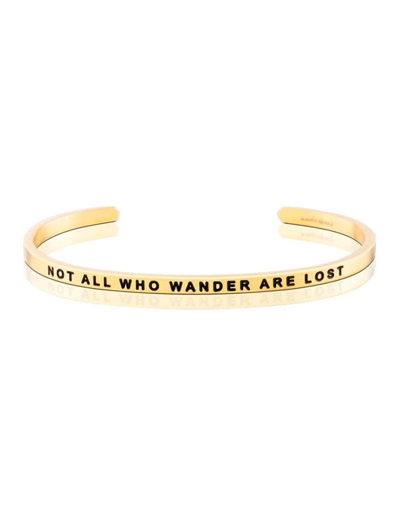MANTRABAND Original Band Gold Bracelet Not All Who Wander Are Lost / Yellow Gold
