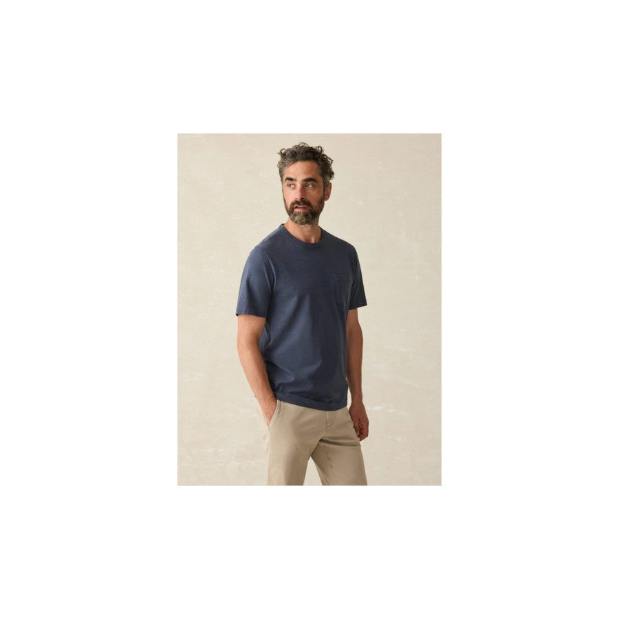 FAHERTY Men's Sunwashed Pocket Tee Dune Navy DUY S25