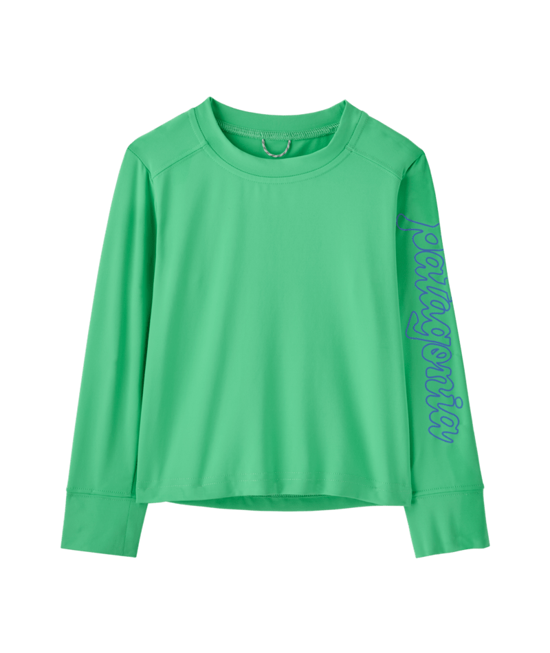 PATAGONIA Baby Long-Sleeved Capilene Silkweight T-Shirt Fitz Script Aloe Green FSAL