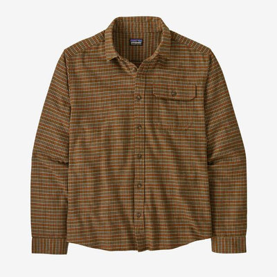 PATAGONIA Men's Long-Sleeved Lightweight Fjord Flannel Shirt Tracks Redtail Rust TRT / L