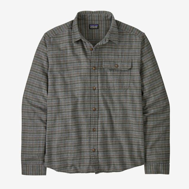 PATAGONIA Men's Long-Sleeved Lightweight Fjord Flannel Shirt Tracks Thermal Blue TRBE