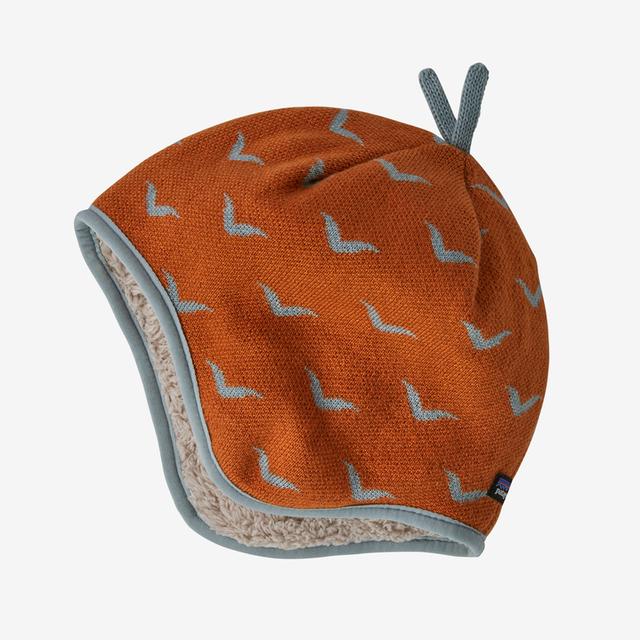 PATAGONIA Baby Reversible Beanie Blue Bird Day Redtail Rust BDRL