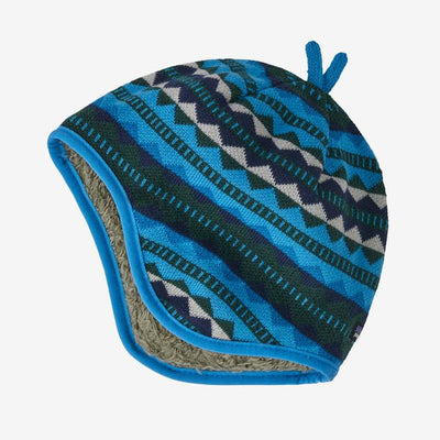 PATAGONIA Baby Reversible Beanie Diamond Stripe Vessel Blue DSVL