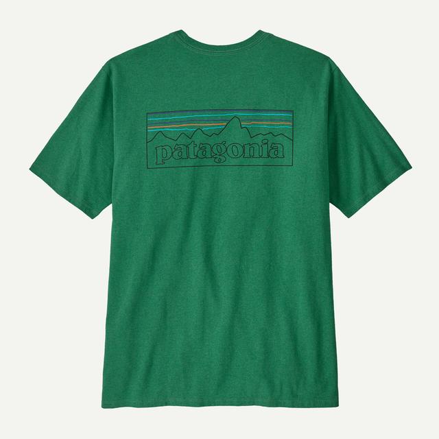 PATAGONIA Mens P-6 Logo Responsibili-Tee P-6 Outline Heartleaf Green POHL