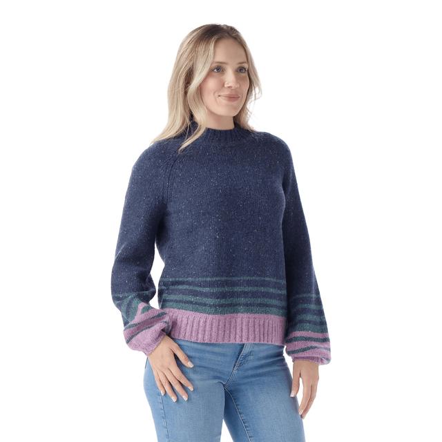 SMARTWOOL Women's Cozy Lodge Ombre Sweater Deep Navy Heather 108