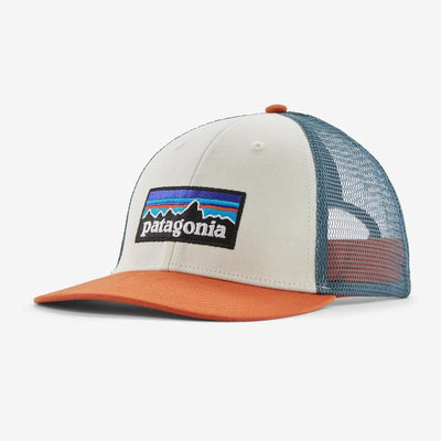 PATAGONIA P-6 Logo LoPro Trucker Hat White w/Redtail Rust WHRL