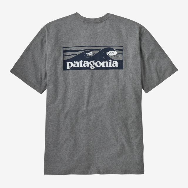 PATAGONIA Men's Boardshort Logo Pocket Responsibili-Tee Gravel Heather GH / L