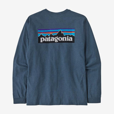 PATAGONIA Men's Long-Sleeved P-6 Logo Responsibili-Tee Utility Blue UTB