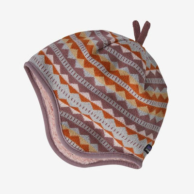 PATAGONIA Baby Reversible Beanie Diamond Stripe Stormy Mauve DSMA