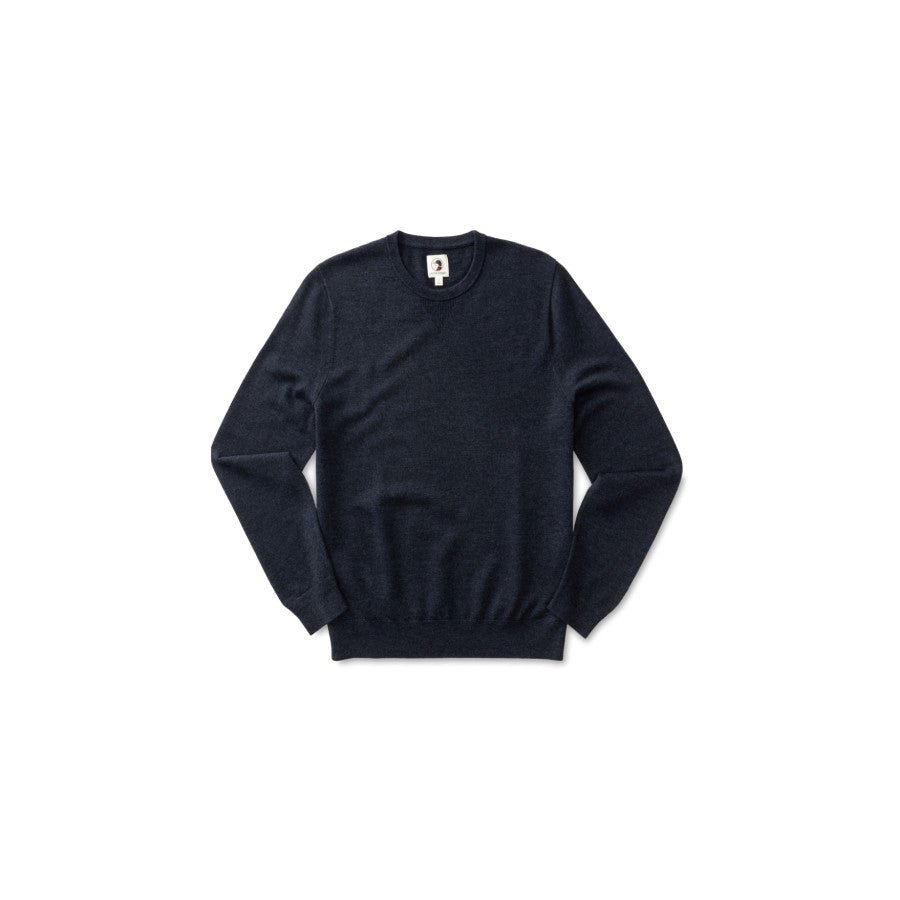 DUCK HEAD Mens Henson Merino Crewneck Sweater Navy