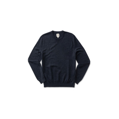 DUCK HEAD Mens Henson Merino Crewneck Sweater Navy