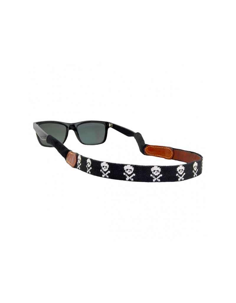 SMATHERS Needlepoint Sunglass Strap Jolly Roger Black