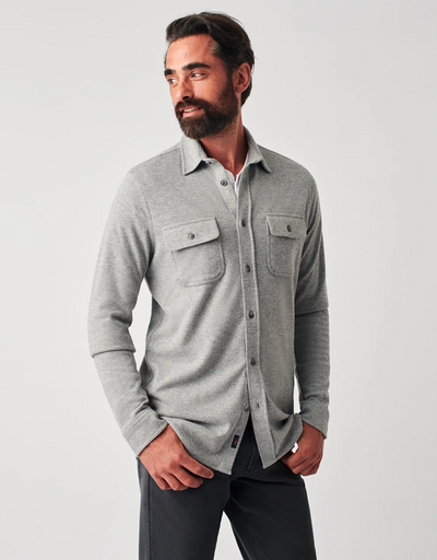 FAHERTY Men's Legend Sweater Shirt Fossil Grey Twill FGT